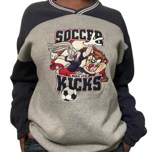 Looney Tunes Bugs Bunny “Soccer Has It’s Kick” Crewneck, M